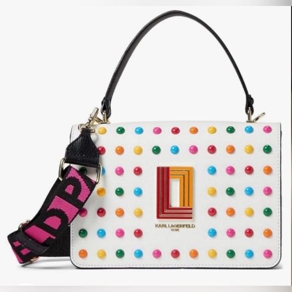 Karl Lagerfeld Handbags - Karl Lagerfeld Paris Simone Leather Crossbody Candy Dots" purse